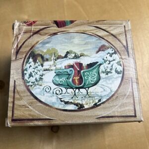 Vintage Avon Bayberry Sleigh Candle Scented Candle Christmas Santa Made In USA